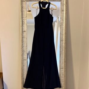 White by Vera Wang Black Backless Formal Gown